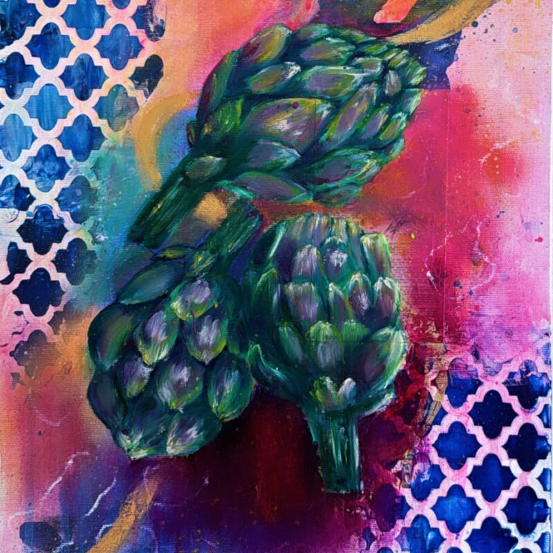 "Nostalgic" oil and mixed media original painting
