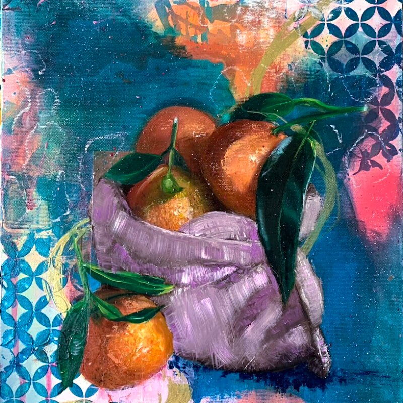 "Marmelade" oil and mixed media original painting